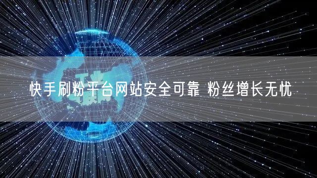 快手刷粉平台网站安全可靠 粉丝增长无忧