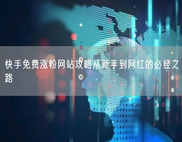 快手免费涨粉网站攻略从新手到网红的必经之路