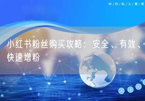小红书粉丝购买攻略:安全、有效、快速增粉