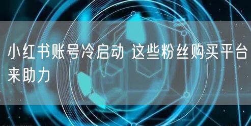 小红书账号冷启动 这些粉丝购买平台来助力