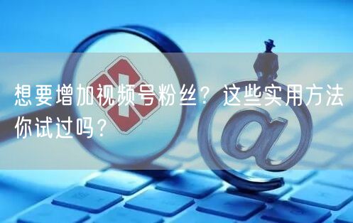 想要增加视频号粉丝?这些实用方法你试过吗?