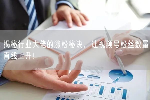 揭秘行业大佬的涨粉秘诀，让视频号粉丝数量直线上升！